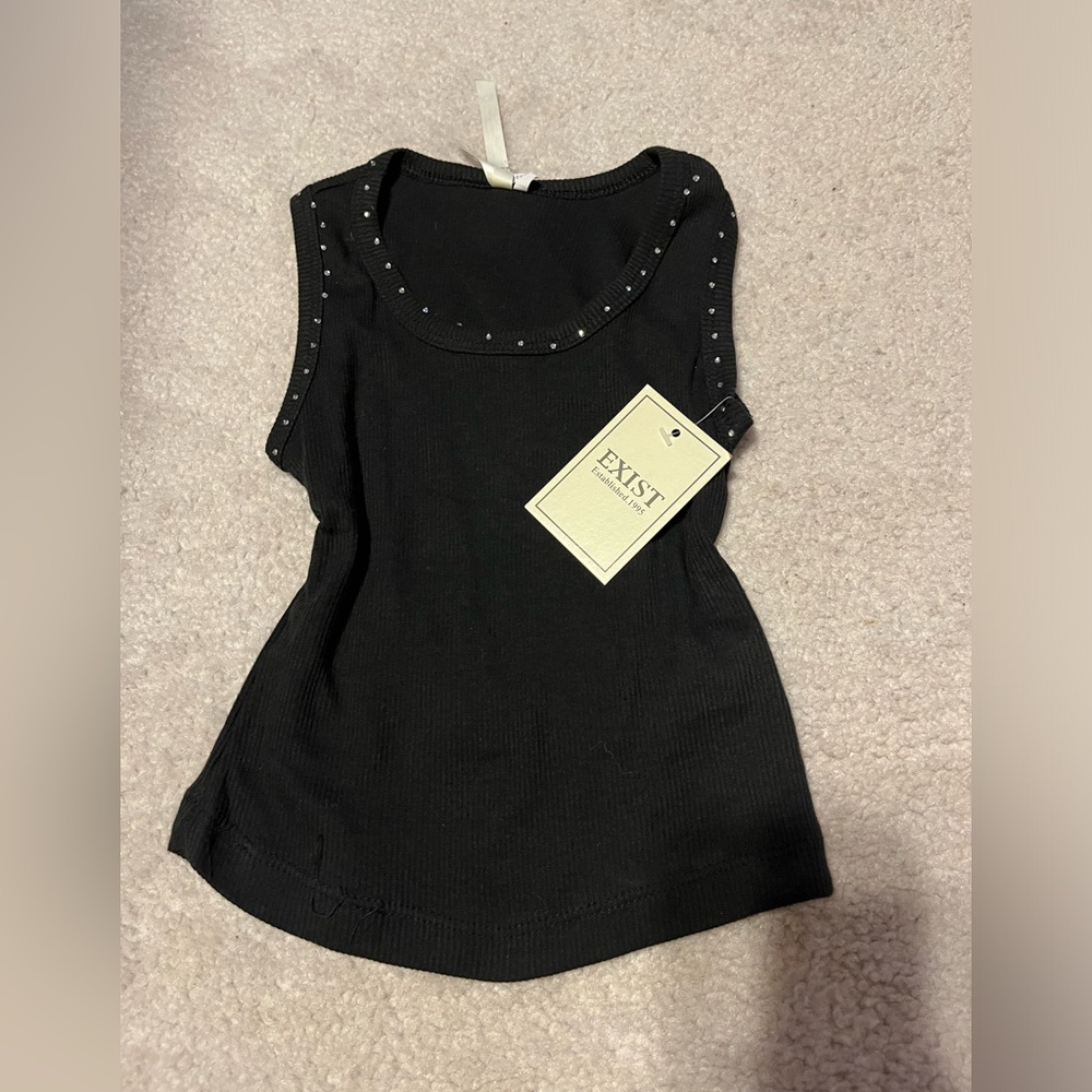 Exist kids sequin black tank top NWT